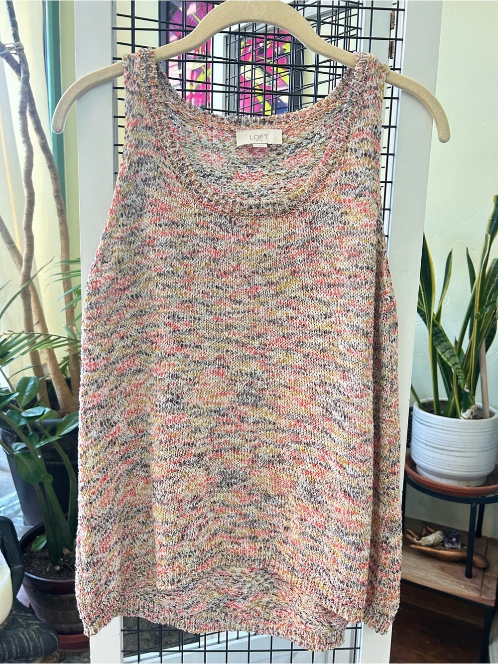 LOFT Space-Dye Knit Tank Top Medium